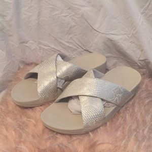 Fitflop snake embossed slides
